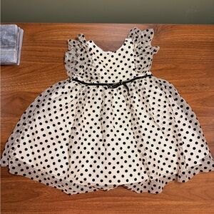 Pippa & Julie Cream and Black Polka Dot Dress